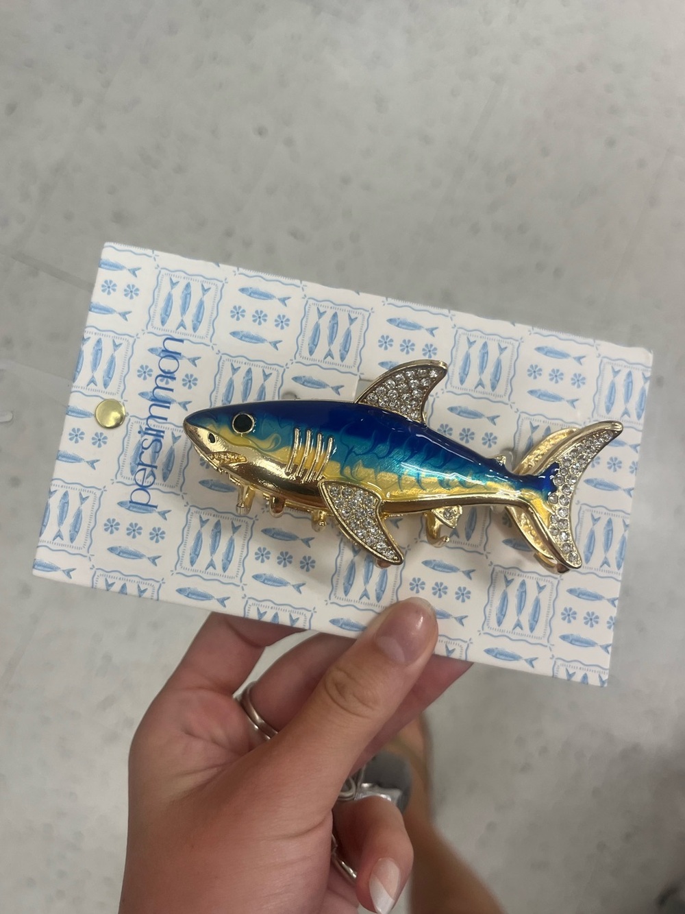 Blue & Gold Shark Claw clip